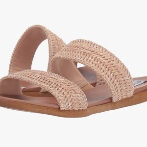 Steve Madden Dual Flat Sandal Natural Raffia Size 7